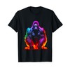 Gorilla Colourful Animal Zoo Artwork Gorilla T-Shirt, black