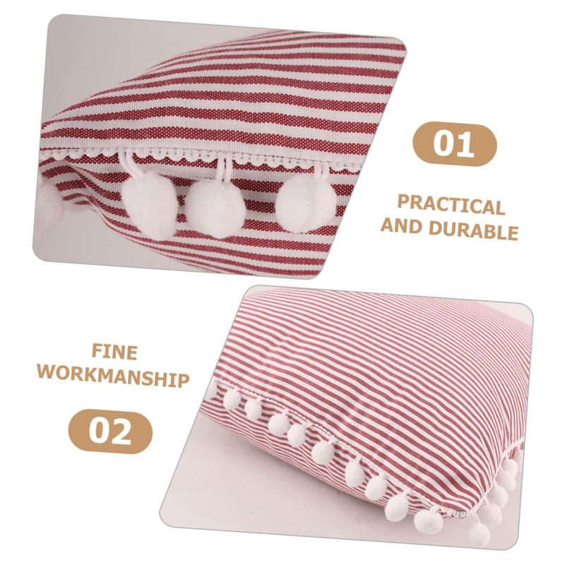 CHILDWEET Soft Stripe Throw Pillow Cover Creative Red Striped Design