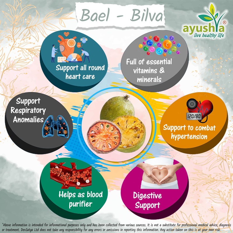 Ayushya Bilva (Bael Leaf) Capsule, 60 Capsules, Natural