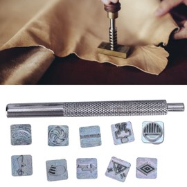 Leather Stamping Tool, Set of 43 Zinc Stamps Metal Embossing Tool Silver Jewelry Stamps Set of 43 Zinc Stamps with 1 Handle Tool Leather Craft Accessories