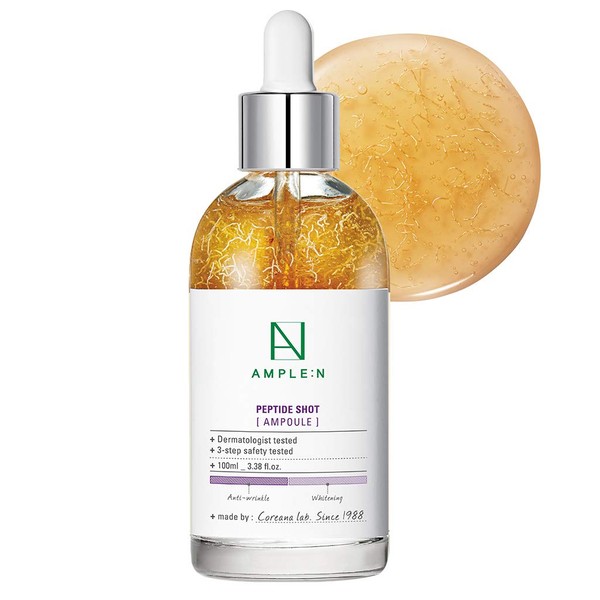 AMPLE:N Peptide Shot Ampoule - Anti-Aging Face Ampoule with Peptide Threads to Minimize Wrinkles and Improve Firmness - Peptide Serum to Lift Sagging Skin - Visibly Plump, 3.38 fl. oz.