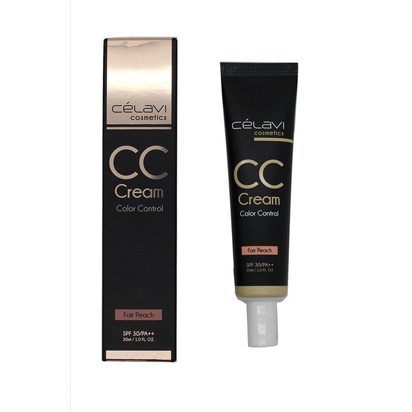 Celavi Color Control CC Cream Natural Light and Soft Korean Skincare 30ML/1.0 FL. OZ SPF 30/PA++ (Fair Peach)
