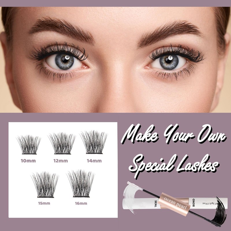 Individual Lashes with Lash Bond and Seal 120 Cluster Lashes