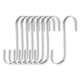 uxcell Stainless Steel S Hooks 3inch Flat S Shaped Hook Hangers for Kitchen Bathroom Bedroom Storage Room Office Outdoor Multiple Uses 8pcs