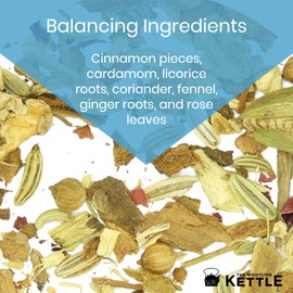 The Whistling Kettle Balancing Tea - Relaxing Balancing and Caffeine Free Herbal Tea with Licorice, Ginger, and Cinnamon - 4oz (60 servings)