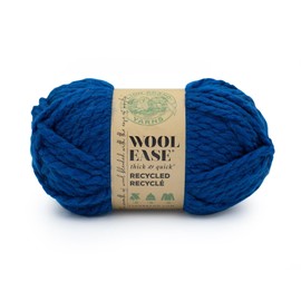 Lion Brand Yarn Wool-Ease T&Q Recycled, Bulky Yarn for Crochet, Royal Blue, 1 Pack