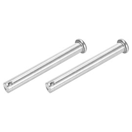 sourcing map 2Pcs 12mmx100mm Single Hole Clevis Pins, 304 Stainless Steel Flat Head Single Hole Clevis Pins for Mechanics Repair, Furniture Installation, Industrial Equipment, DIY (Silver)