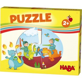 HABA 303761 - HABA-Lieblingsspiele – Puzzles Ritter und Prinzessin , 6 Puzzles mit je 2 Teilen aus stabiler Pappe , Kinderpuzzle mit bunten Märchenmotiven , Spielzeug ab 2 Jahren