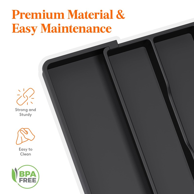 Lifewit Utensil Organizer for Kitchen Drawers, Expandable Cooking Utensil Tray,
