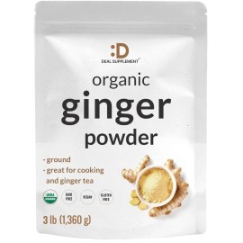 DEAL SUPPLEMENT Organic Fresh Ginger Powder 3 lbs, Great for Cooking, Tea, Juice - Gluten Free