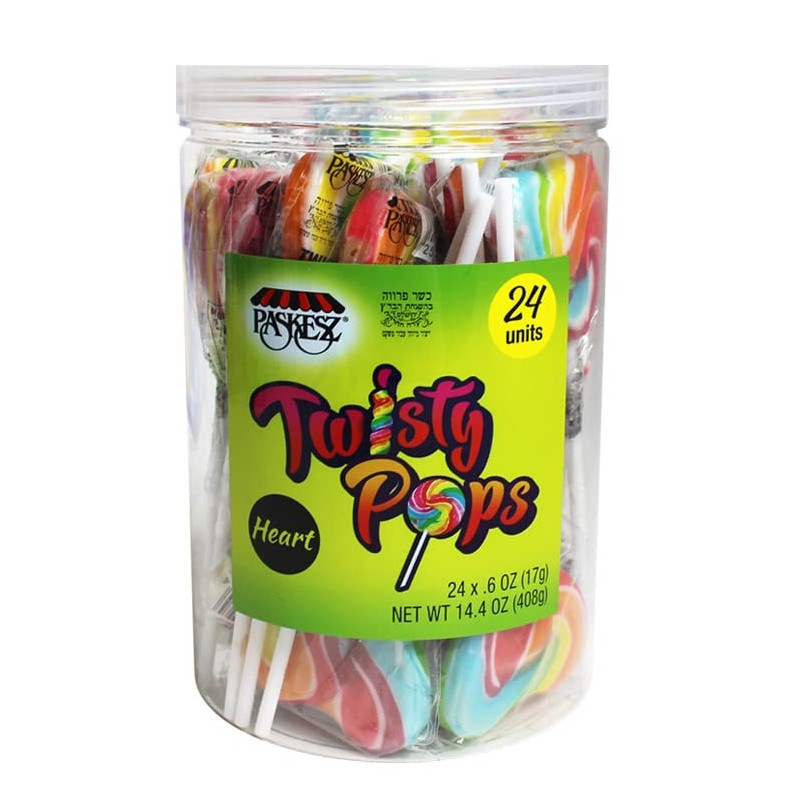 Snacktery Heart Lollipops - 24 Heart-Shaped Valentines Lollipops - Rainbow