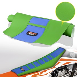 sawrain Dirt Bike Seat Cover - Universal Gripper No-Slip Dirtbike Seat Cover (Green-Blue)