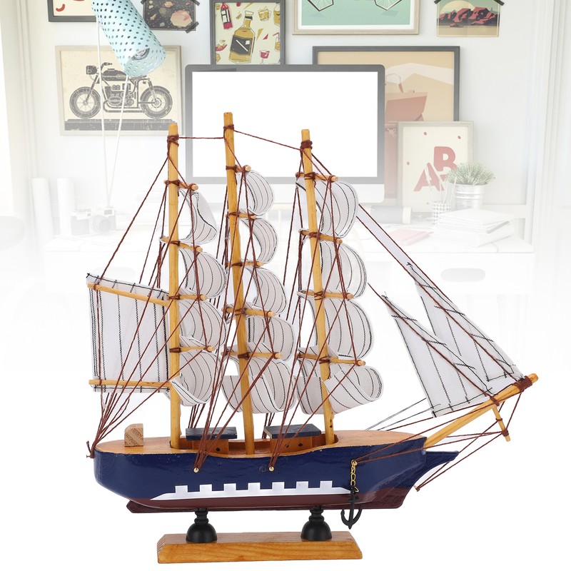 Model Ship Mediterranean Style High Density Natural Pinewood Durable Vibrant