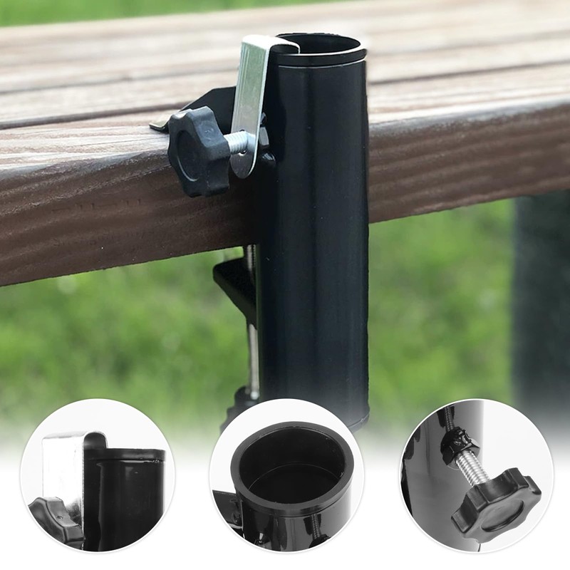 Fonyet Parasol Holder Balcony Railing Adjustable Parasol Holder Attachment Balcony