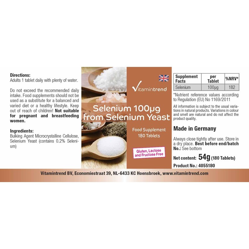 Selenium 100 mcg – 180 Tablets – For 6 Months