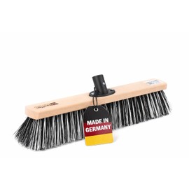 BawiTec OssiBlitz-broom, 50 cm wide/long with QuickFix handle holder without handle, broom handle, hard bristle mixture, street broom, garden broom, sweeping broom made of wood for outdoor use