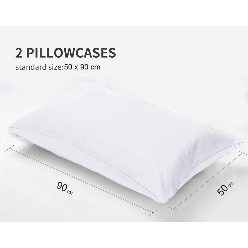 Mirha Extra Large Pillow Case Pair Percale Blended Cotton White