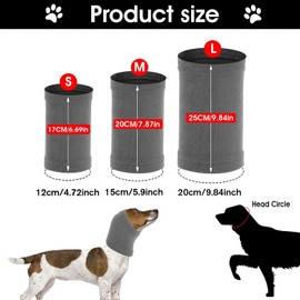 Dog Snood Dog Neck and Ears Warmer Dog Hoodie Noise Protection Ear Wraps Dog Hat for Dogs Cats Pets Headwear for Comfort, Grooming, Anti-anxiety At Noise Place Helps Calm (Grey M)