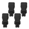 4Pcs IEC320 C14 to IEC320 C7 Power Adapter Universal Black