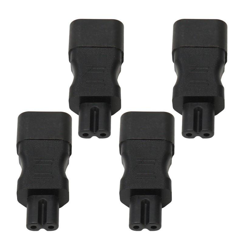 4Pcs IEC320 C14 to IEC320 C7 Power Adapter Universal Black