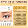 QUEWEL Eyelash Extensions with Delicate 10-18 mm Lower Cluster Lashes,