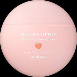 SKINFOOD Peach Cotton Zinc PCA Tone Up Cream, Korean Tinted Moisturizer for Face and Body, Dewy and Matte Skin Tint, Skin Care Makeup for Color Correcting, Sheer Cover, Blurring (1.69 fl. oz.)