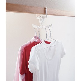 Like-it Laundry Room Drying, Scissors Hanger, Approx. Width 9.6 x Depth 0.8 x Height 8.3 inches (24.5 x 2.1 x 21 cm), White, Made in Japan, Laundry Pollen Prevention