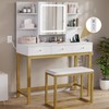 YITAHOME Vanity Desk with Mirror and Lights & Hidden Jewelry