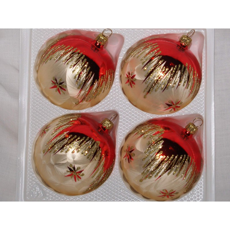 Jingle Bells Lauscha 4er Set 8cm Kugel Tradition