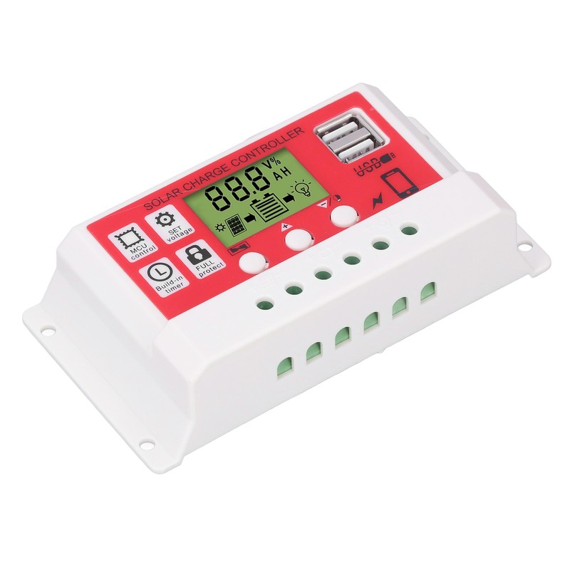 Solar Charge Controller PWM Lithium Battery Photovoltaic Charge Regulator LCD