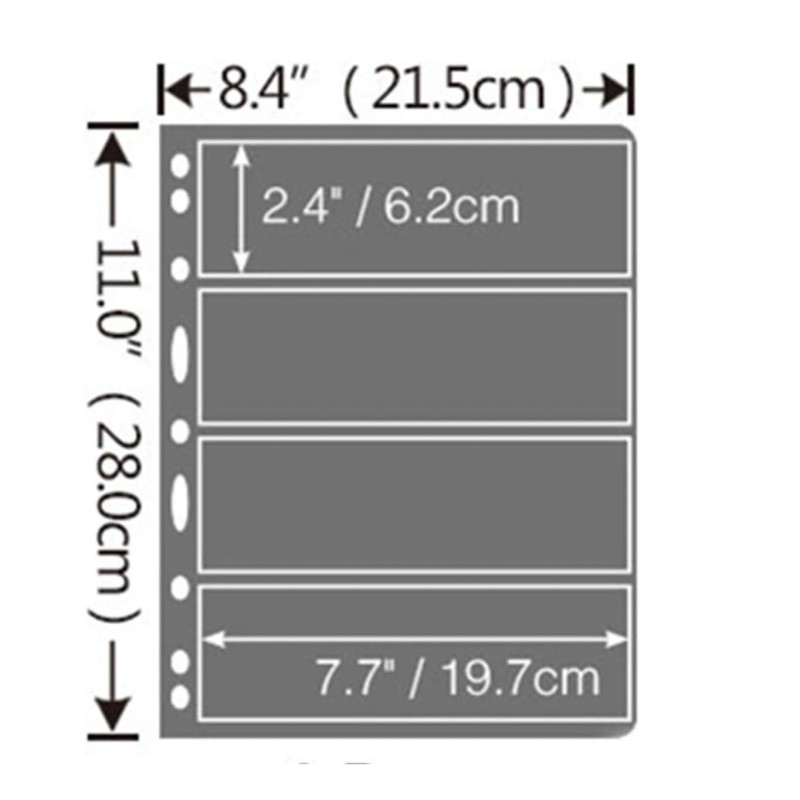 HHZ Collectibles 10 Pack 4 Row 80 Pocket Double Sided