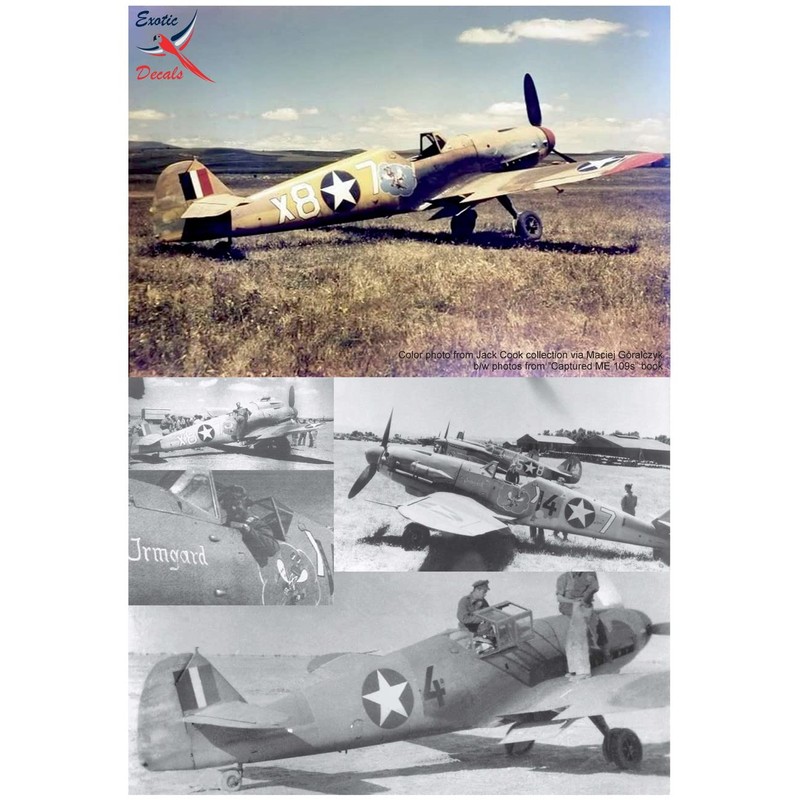 トロモデル 1/48 イルムガード アメリカン グスタフ イン チュニジア 鹵獲されたMe109G-2 W.Nr.10605 プラモデル用デカール