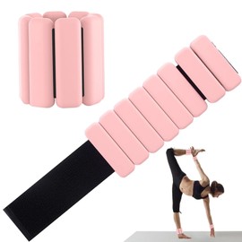 Aurorasports Adjustable Ankle Weights for Women & Men,Set of 2 (1lb Each) Wrist Weights for Women Leg, Ideal for Improving Fitness Exercise Walking Jogging Aerobics Yoga & Pilates (Flesh Pink)