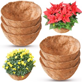 ArtHonor 6 Pcs 14 Inch Coconut Liners for Planters, 100% Natural Coco Fiber Liners for Planters Round Coco Coir Hanging Basket Liners for Flowers Vegetables