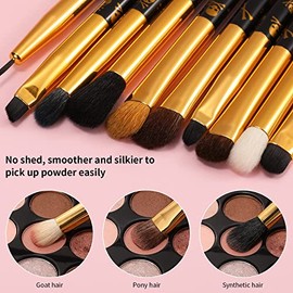 docolor 10 Conjunto de cepillo de maquillaje de ojos esencial incluye sombra de ojos,cepillos de maquillaje de delineador de ojos-cepillos de maquillaje gótico establecidos para sombra de ojos y cejas