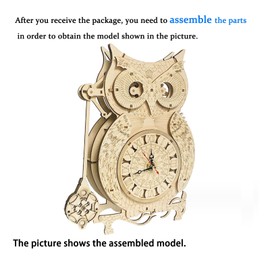Wetufin - 3D Wooden Puzzles for Adults, Owl Clock Style 3D Wooden Puzzles, for Friends Relatives Families Desk Decoration