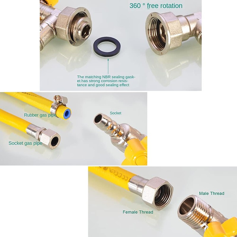 Joywayus 3 Way Copper Shut Off Gas Ball Valve Kit