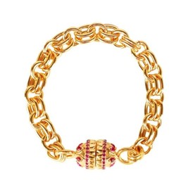 BuDhaGirl Holly Chain Bracelet - Ruby