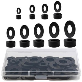 Pack of 100 Rubber Washers, Rubber Grommet Black, Flat Rubber Seals, Wear-Resistant Waterproof Screw Rubber Flat Seal, M2 M2.5 M3 M4 M5 M6 M8 M10 M12