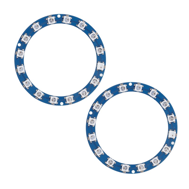2Pcs RGB LED Ring 16 Bit Intelligent Full Color Highlight