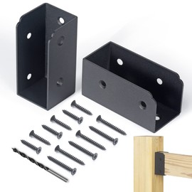 WOCEPU 24 Pcs Stainless Steel Deck Railing Brackets Connectors for 2"x4" (Actual 1.5"x3.5") Railing Wood Post (Black)