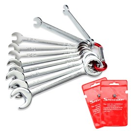 SPEEDWOX Mini Spanner Set SAE Ignition Wrench Set 10 Pcs 5/32"-7/16" Open End and Box End Standard Combination Wrench Spanner for Assembling Furniture Small Equipment Auto