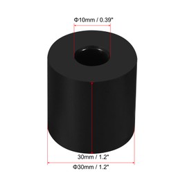 PATIKIL Rubber Vibration Dampening Gaskets Rubber Spacers Anti-Vibration Spacer Washers Multi-Purpose 8pcs 30mm OD x 10mm ID x 30mm Thick Insulation Pad Rubber Washers for HVAC Machine Bolts Black