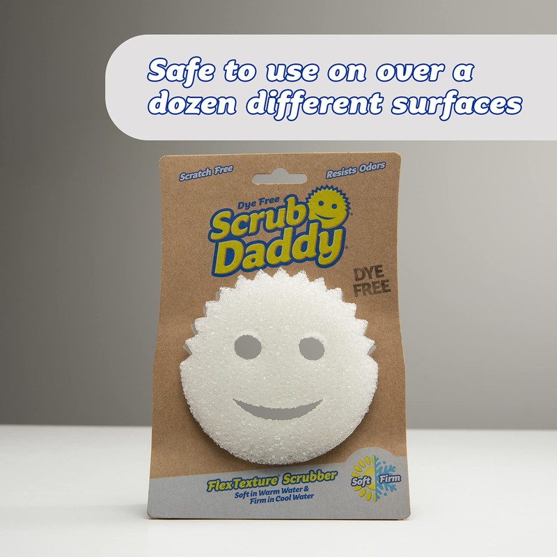 Scrub Daddy Sponge - Dye Free - Scratch-Free Scrubber for