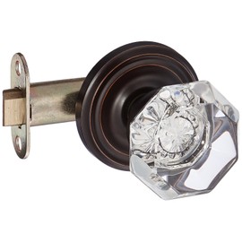 Emtek 8100-OT-US10B Old Town Clear Crystal Passage Hall/Closet Door Knob, Regular Rosette, Oil Rubbed Bronze