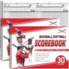 Chiisong 2 Pcs Side by Side Baseball Scorebook 11.5x16 30