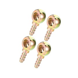 Motoforti Banjo Bolt Hose Barb Fitting/Inner Brake Fuel Line Fitting Adapter for Car Motorcycle/Durable Metal 8mm ID 6mm OD / 4 Pcs Bronze Tone Long-lasting