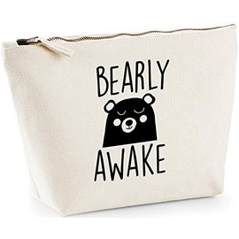 Hippowarehouse Bearly awake printed make up cosmetic wash bag 18x19x9cm