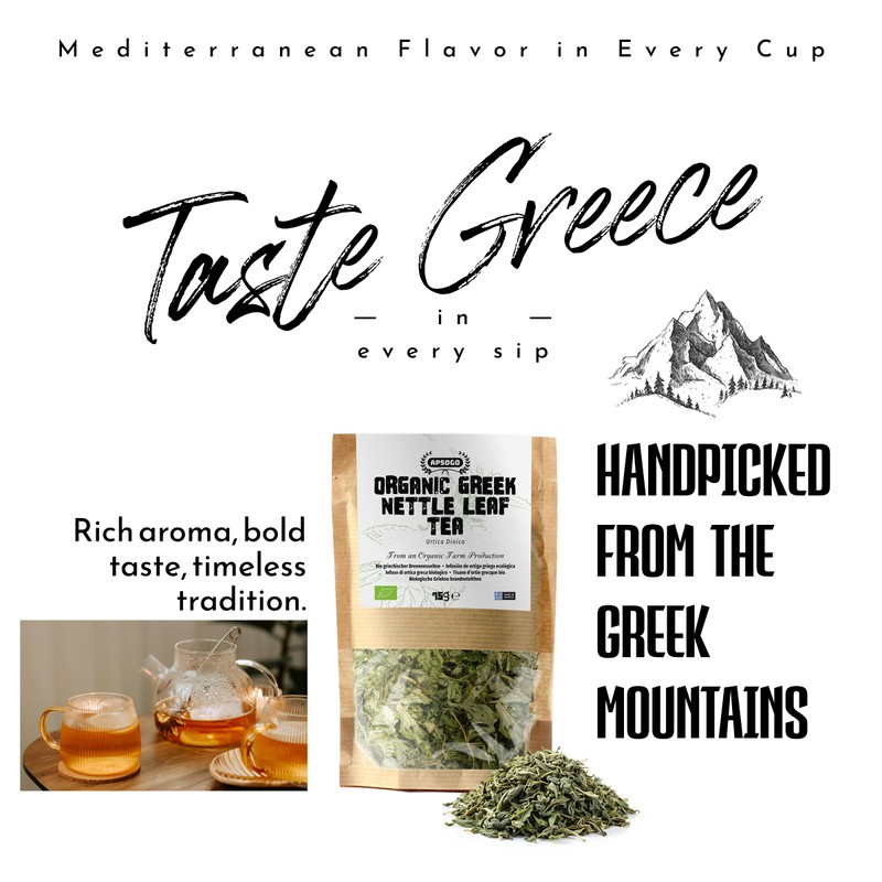APSOGO Organic Greek Nettle Tea - Loose Leaf Herbal Infusion