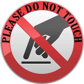 StickerTalk Pointer Finger Please Do Not Touch Vinyl Sticker, 3 inches by 3 inches